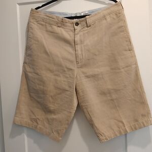 Peter Millar Cotton Silk And Linen Men's Tan Chino Shorts 36 X 12